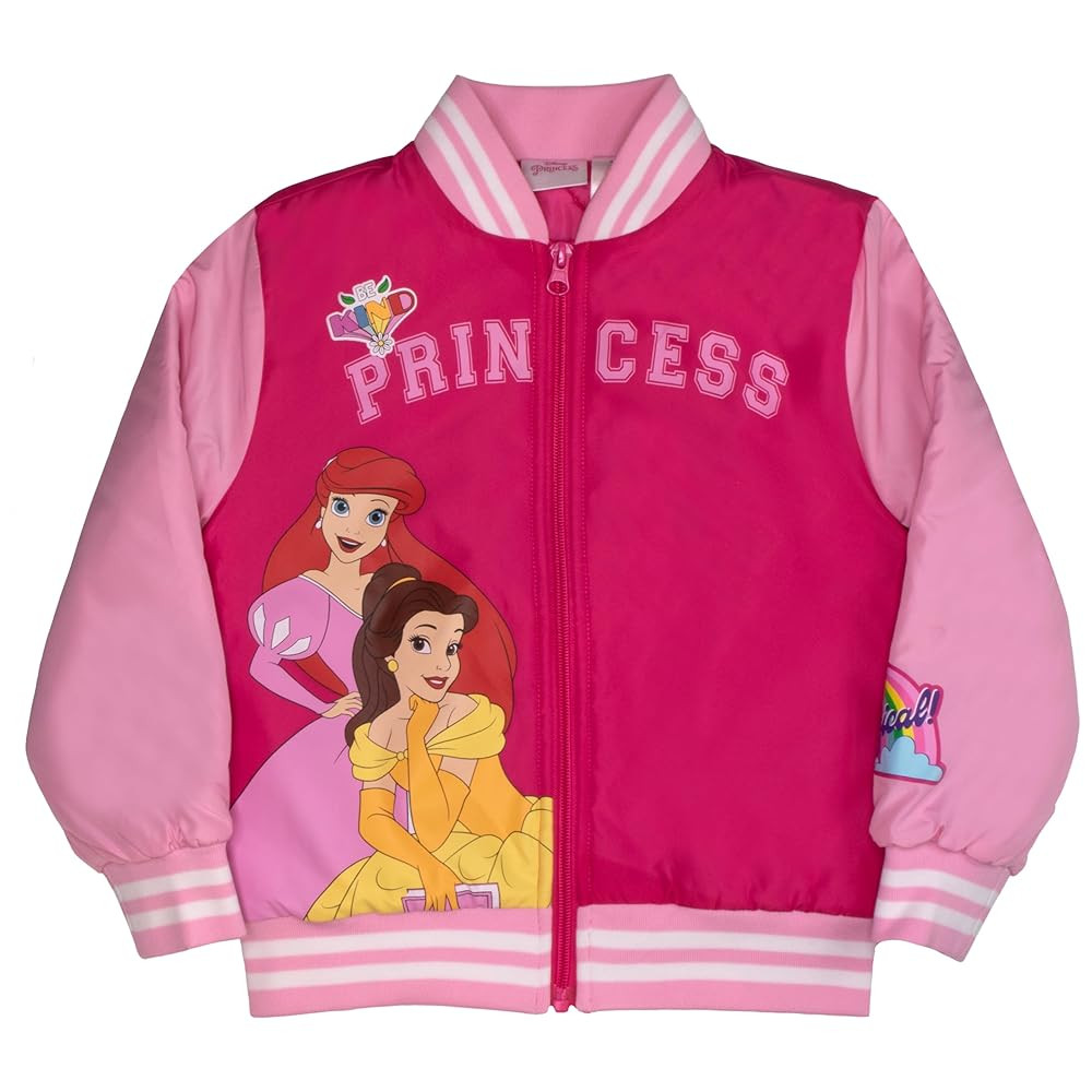 Disney Princesses Girls Bomber Jackets, Minnie Mouse, Lilo and Stitch, Little Mermaid and More Bo... | Amazon (US)