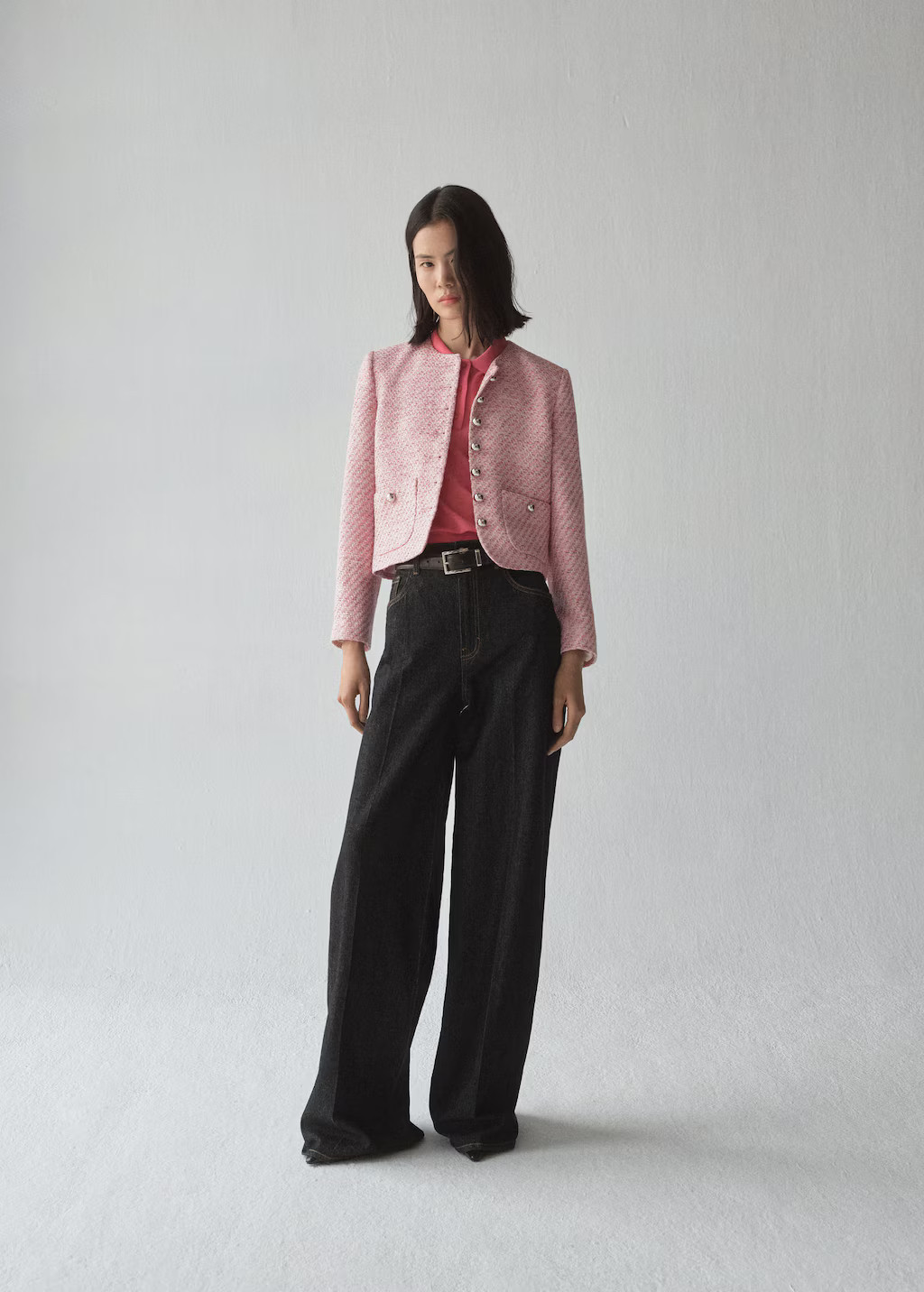 Fitted tweed jacket pink - Women - L - MANGO | Mango (US/MX/AU)