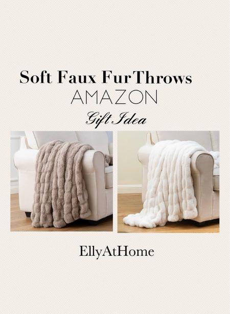 Beautiful soft faux fur throw blankets in neutral colors, more options also available. Would make a nice gift! Holiday, Christmas home decor accessories. Free shipping. Amazon home. 

#LTKhome #LTKHoliday #LTKGiftGuide