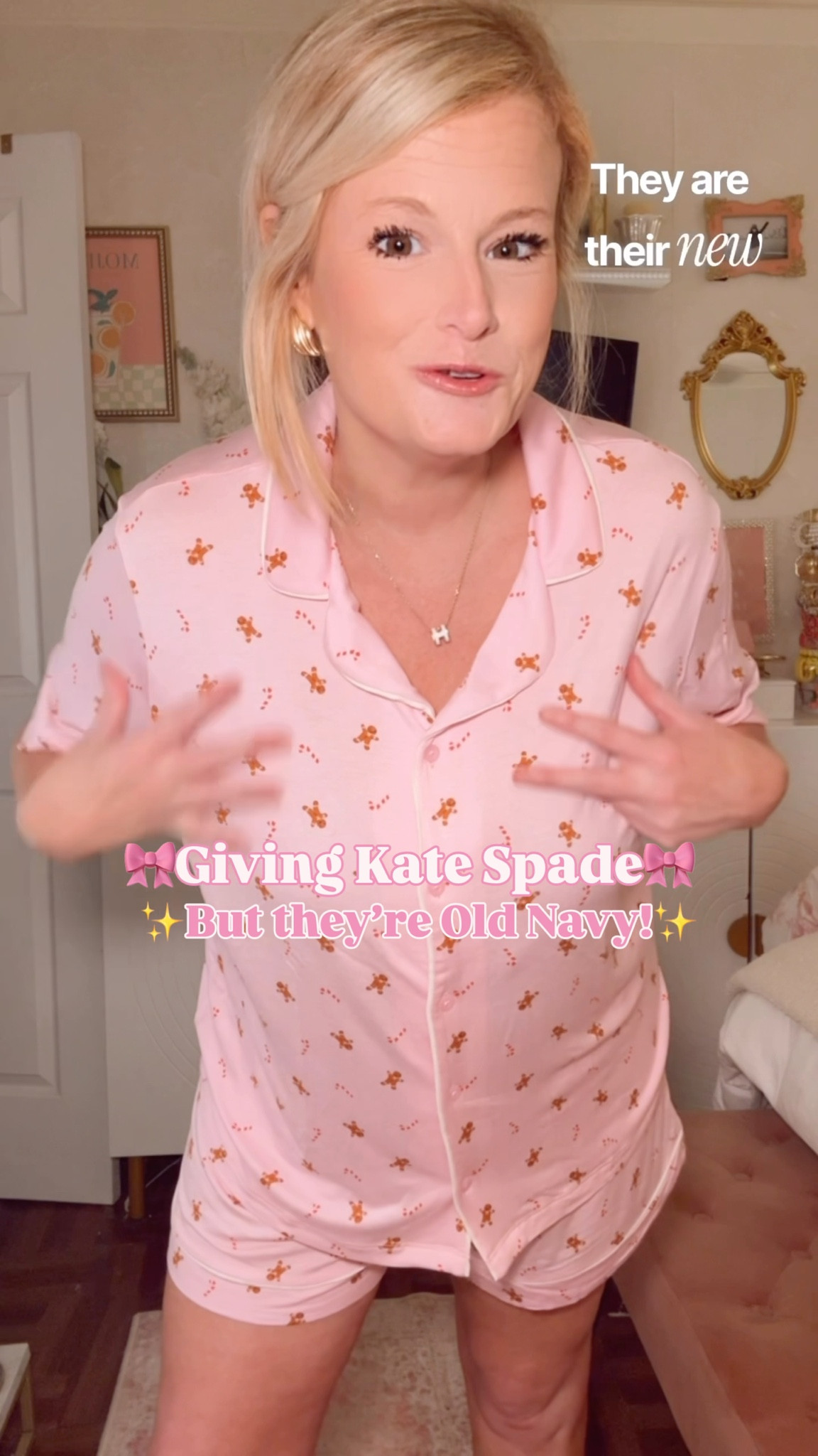 🎀 Old Navy Holiday Pajama Short Set | Kate Spade Look for Less 🎀

They’re giving Kate Spade at Christmastime — candy canes, gingerbread, and that perfect preppy polish. ✨ From the piping to the soft blush pink, these feel luxe enough for a holiday staycation but comfy enough for everyday lounging.

🎁 The print is festive but subtle. Think cozy winter mornings, wrapping gifts, or matching girls’ nights in. The fabric’s lightweight and drapey, and the cut is flattering without clinging (I’m in a large for a roomy fit).

Here’s why they’re selling fast:
🎀 Designer-coded charm — crisp piping, feminine silhouette, timeless print
🎀 Sunday Sleep softness — lightweight, breathable, and luxe-feeling (rayon & spandex!)
🎀 Mix & match friendly — available in multiple prints and lengths

They’re the kind of pajamas that make you feel put-together even when you’re just making coffee. ☕️💗

✨ Old Navy Pajamas, Holiday Pajamas, Matching Christmas PJs, Candy Cane Pajamas, Gingerbread Pajamas, Preppy Pajamas, Designer Look for Less, Kate Spade Inspired, Affordable Pajama Sets, Cute Loungewear, Old Navy Holiday Collection

#OldNavyFinds #HolidayPajamas #KateSpadeStyle #MatchingPajamas #PreppyStyle #ChristmasPajamas 

#LTKFindsUnder50 #LTKSaleAlert #LTKSeasonal