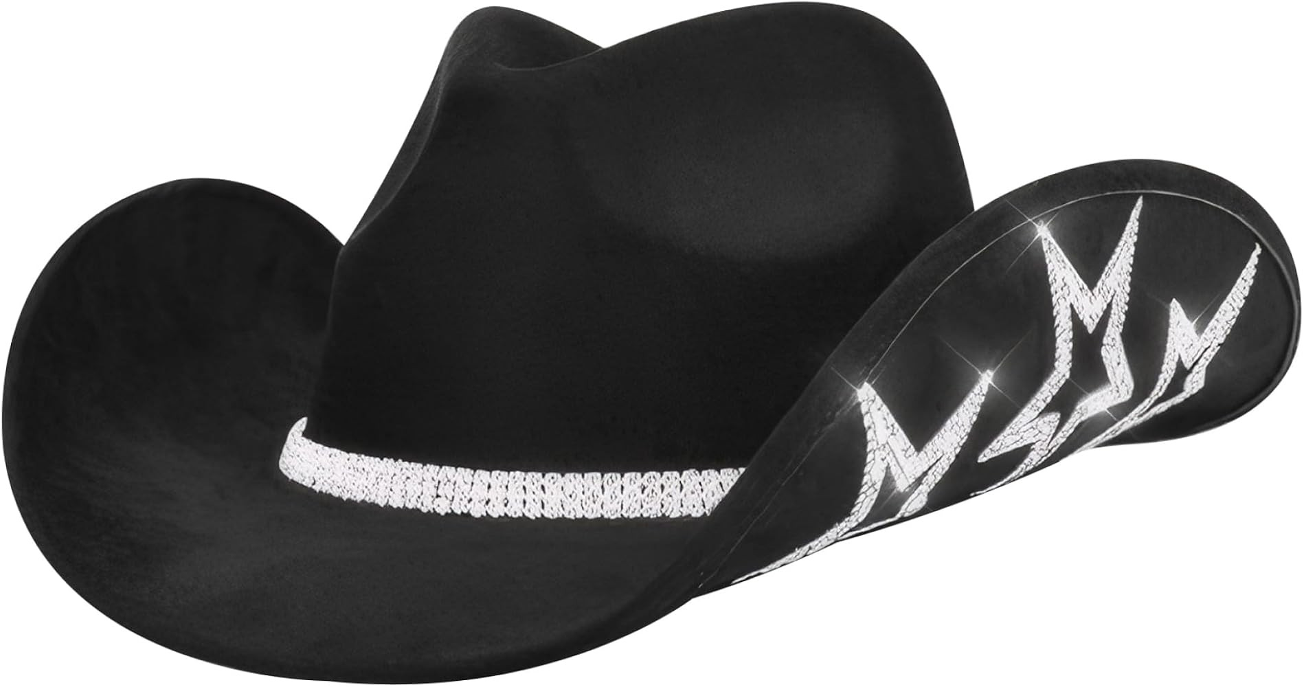 Cowgirl Hat Western Rhinestone Cowgirl Hat Wide Brim Size Cow Girl Hat Solid Color Cowboy Hat for... | Amazon (US)