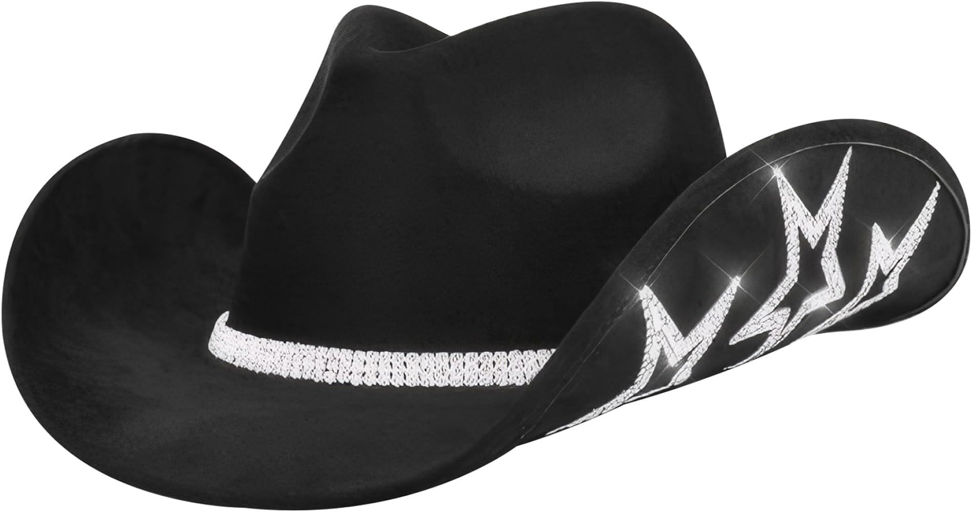 Cowgirl Hat Western Rhinestone Cowgirl Hat Wide Brim Size Cow Girl Hat Solid Color Cowboy Hat for... | Amazon (US)