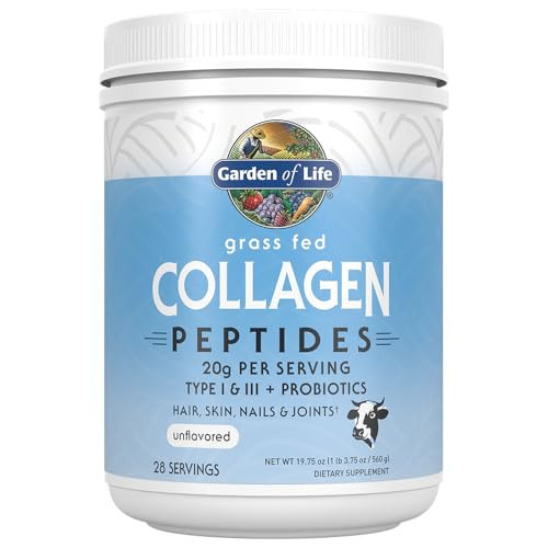 Garden of Life Grass Fed Collagen Peptides Powder Unflavored Collagen Powder for Women Men Hair Skin Nails Joints, Hydrolyzed Collagen Protein Supplements, Collagen for Women & Men, 28 Servings | Amazon (US)