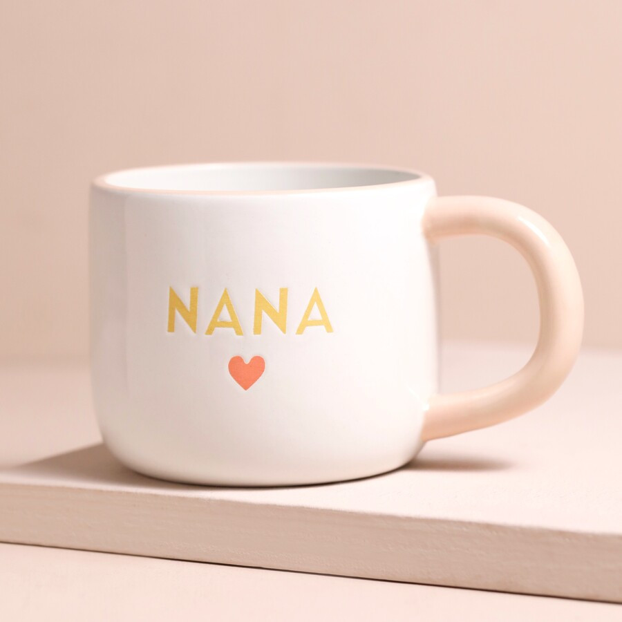 Ceramic Orange Heart Nana Mug | Lisa Angel