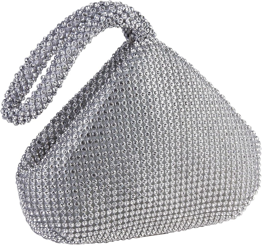 CROWN GUIDE Women Rhinestone Crystal Evening Clutch Bag With Wristlet Wedding Prom Party Purse Ha... | Amazon (US)