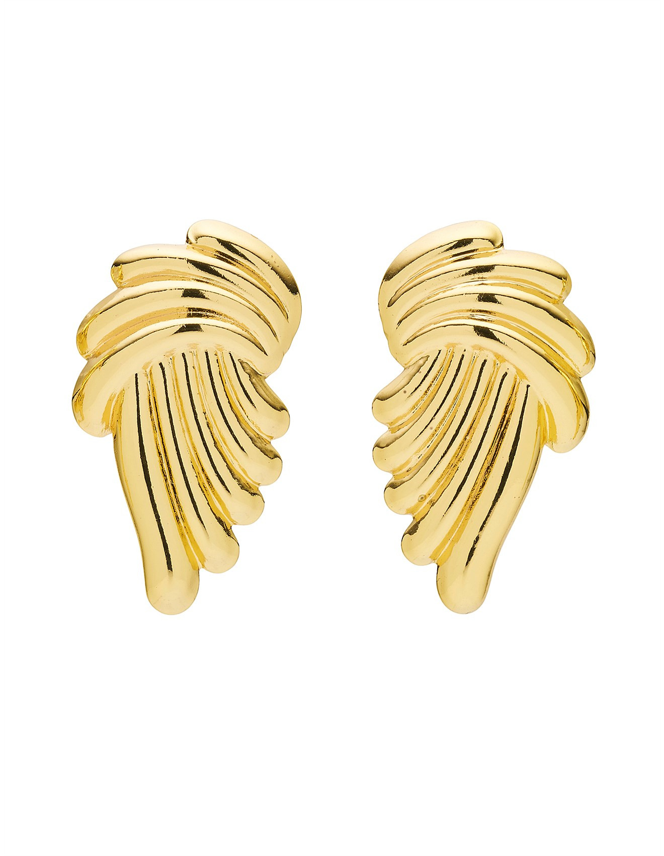 Wing Shape Metal Stud Earrings | David Jones (Australia & New Zealand)