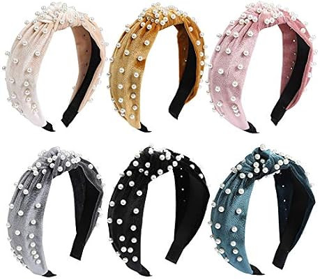 Ftotwhsen Pearl Headbands for Women, Wide Headbands Knotted Headbands for Women, Headbands for Wo... | Amazon (US)
