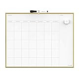 U Brands Magnetic Monthly Calendar Dry Erase Board, 16 x 20 Inches, Gold Aluminum Frame - 364U00-01 | Amazon (US)