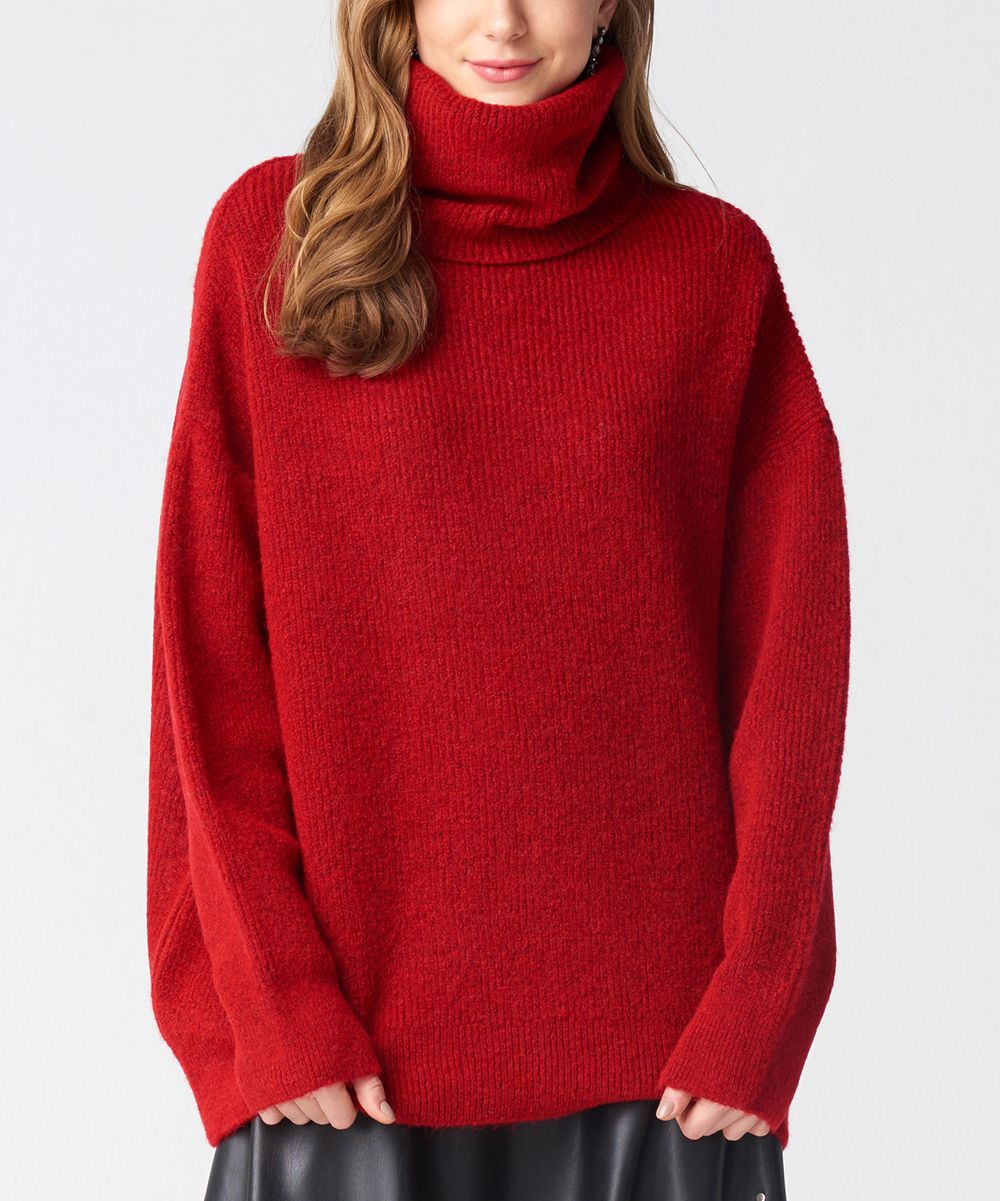 Red Turtleneck Sweater - Women | zulily