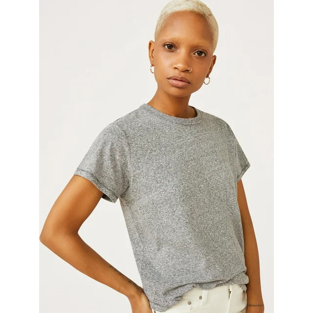 Free Assembly Women's Ringer Tee with Short Sleeves, Sizes XS-XXXL - Walmart.com | Walmart (US)