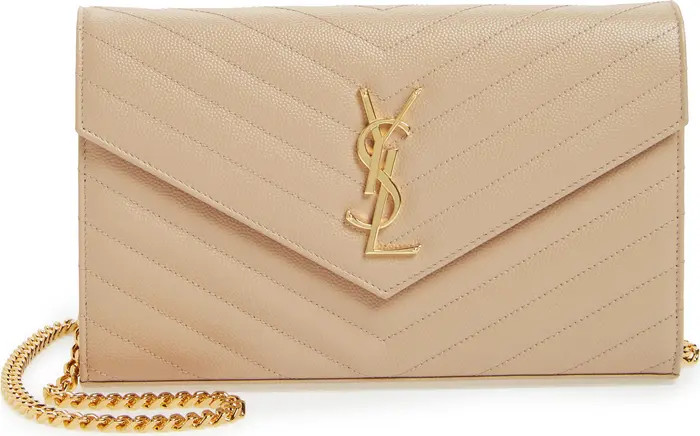 Large Monogram Quilted Leather Wallet on a Chain | Nordstrom