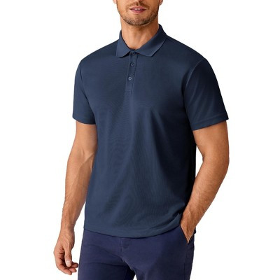 Pinspark Polo Shirts for Men Short Sleeve Performance Quick Dry Golf T Shirt Moisture Wicking Casual Workout Navy Blue XL | Target