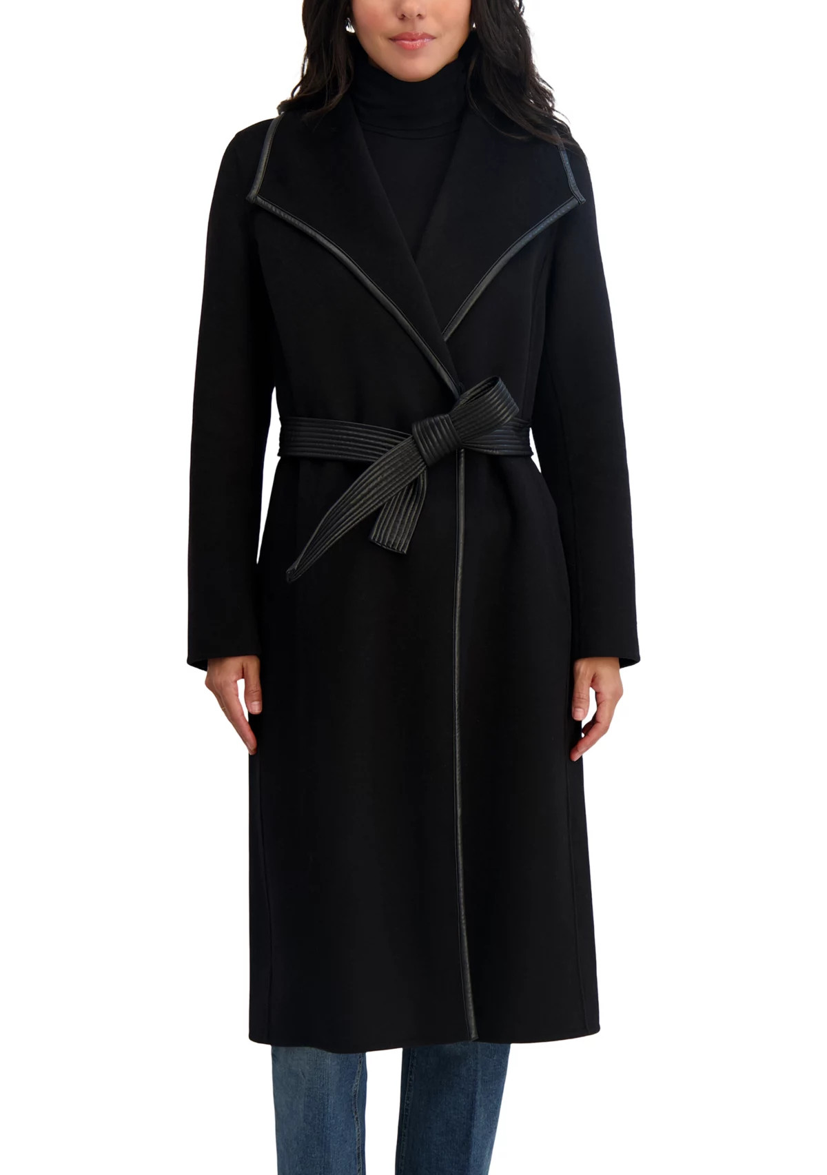 Juliette Long Line Wrap Coat With Binding Detail | Belk