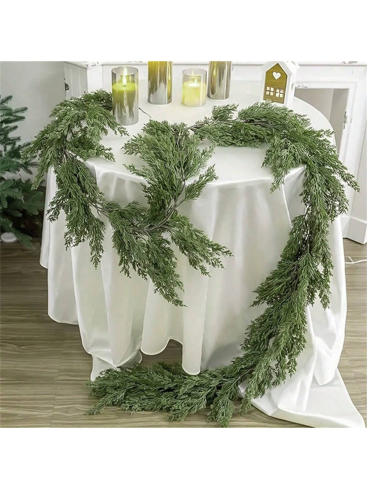 70inch/180cm Christmas Pine Leaf Wreath, Artificial Plastic Vine Greenery, Suitable For Christmas... | SHEIN