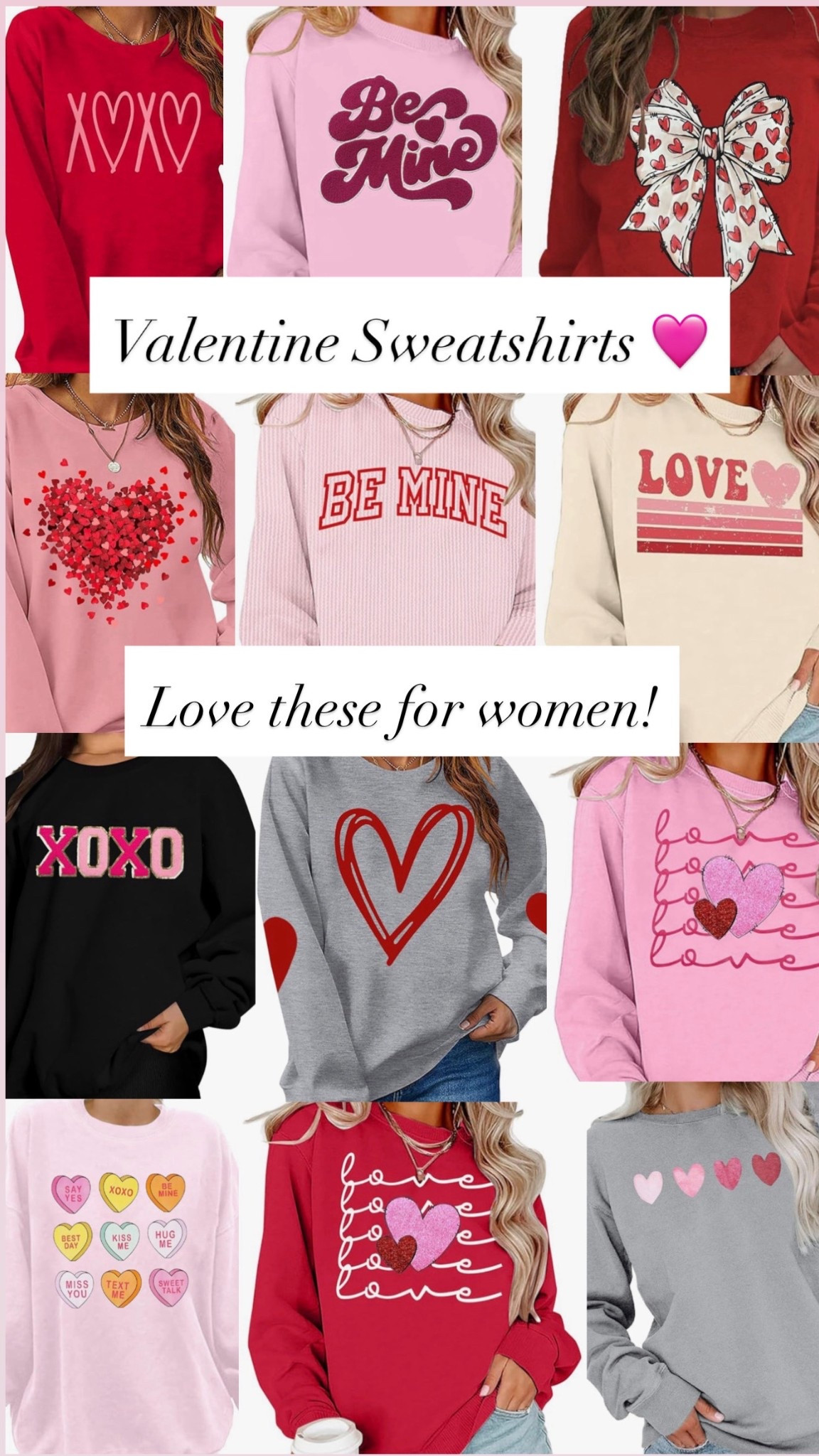 Valentine sweatshirts for women 🩷❤️💜

#LTKootd