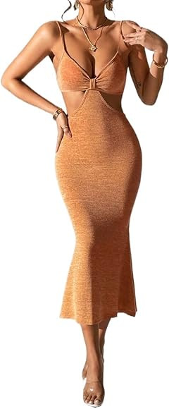 PSYNA Sundresses for Women Cut Out Waist Cami Dress Sundresses for Women | Amazon (US)