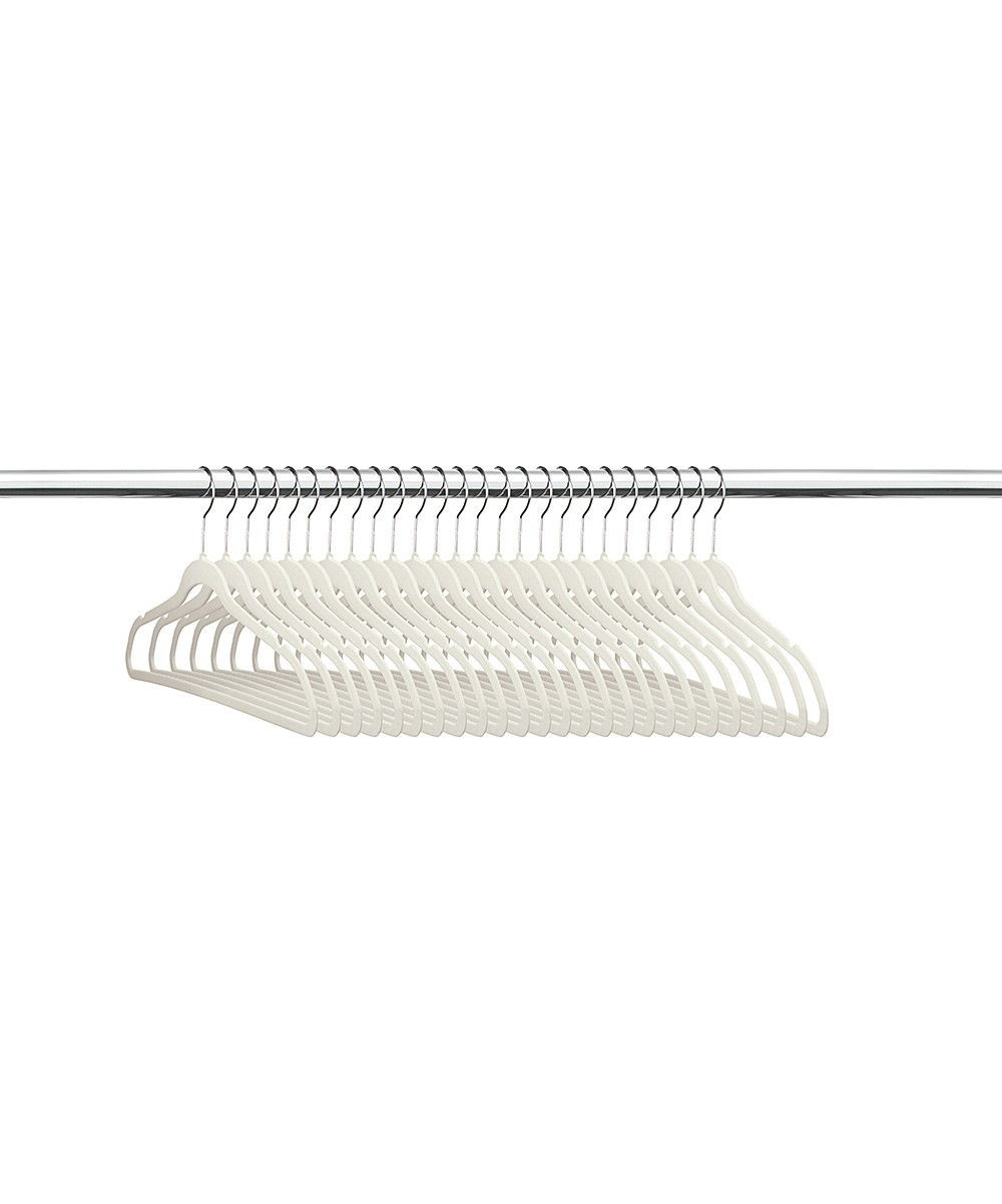 Design Products Hangers - Beige Slim Velvet Hanger - Set of 25 | Zulily