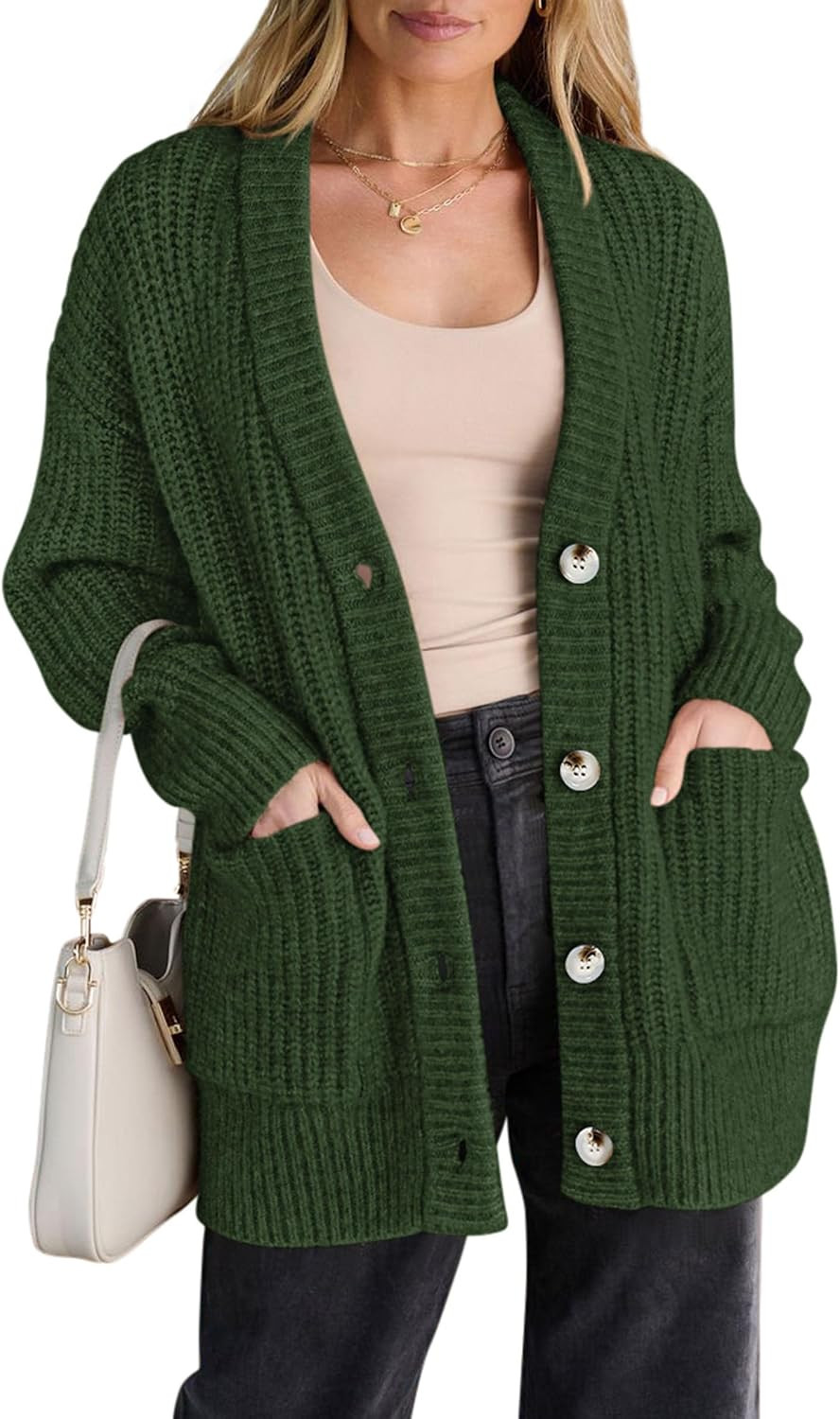 PRETTYGARDEN Oversized Cardigan Sweaters for Women Button Up | Amazon (US)