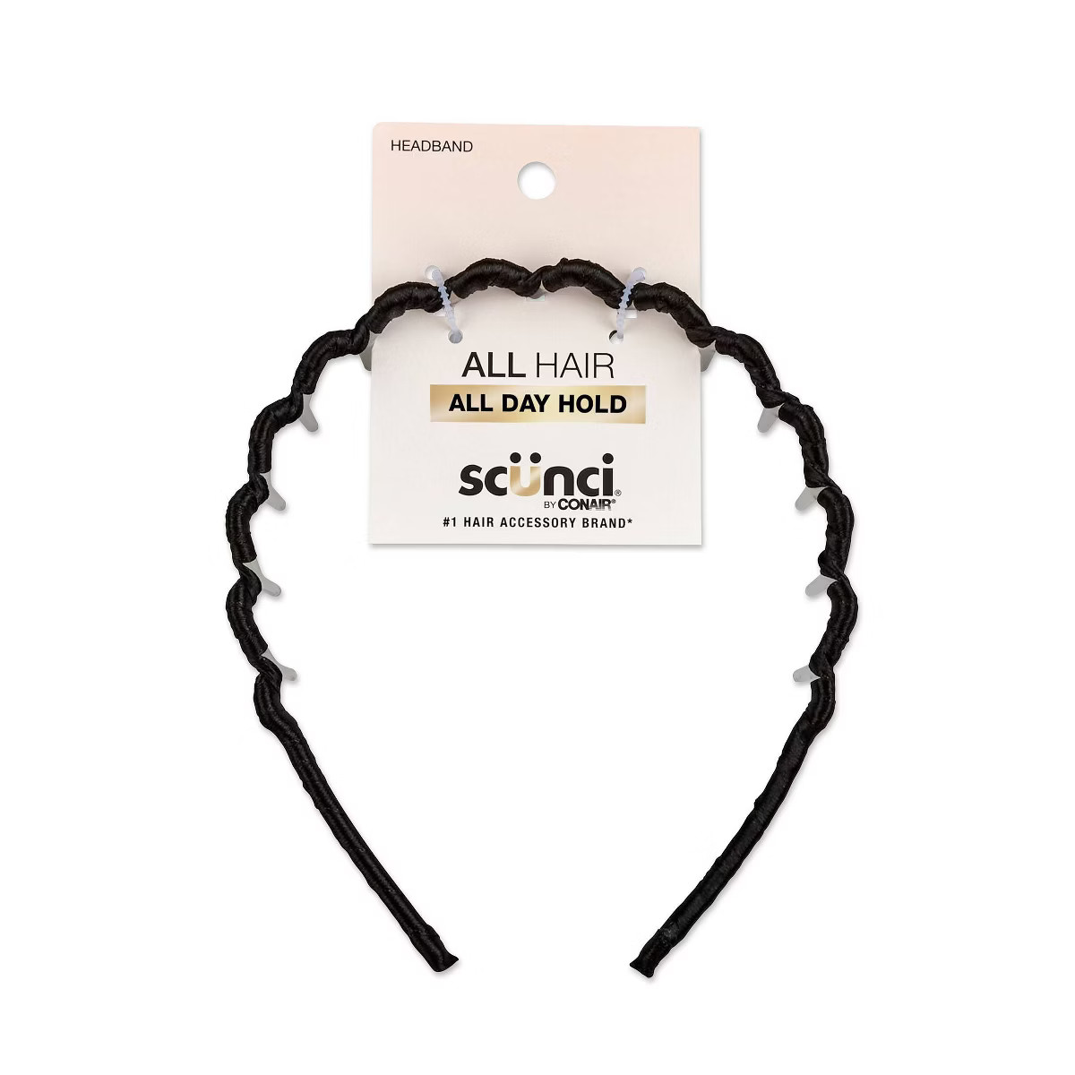 scünci Fabric Covered Zigzag Headband - Black - All Hair | Target
