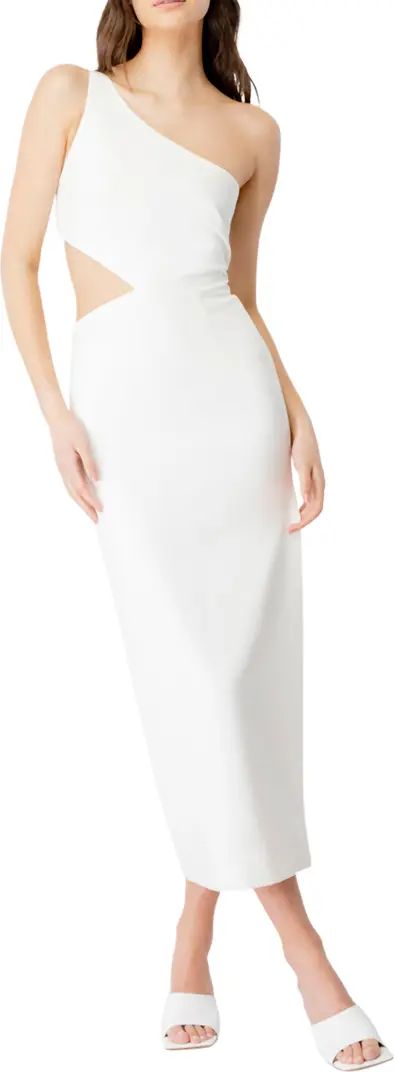 Bardot Jenna One-Shoulder Cutout Midi Cocktail Dress | Nordstrom | Nordstrom