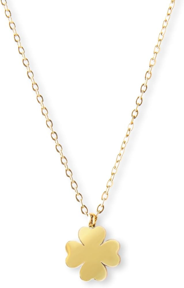 Four Leaf Clover Necklace - 18K Gold Plated Cute Shamrock Necklaces, Unique Dainty Heart Jewelry,... | Amazon (US)