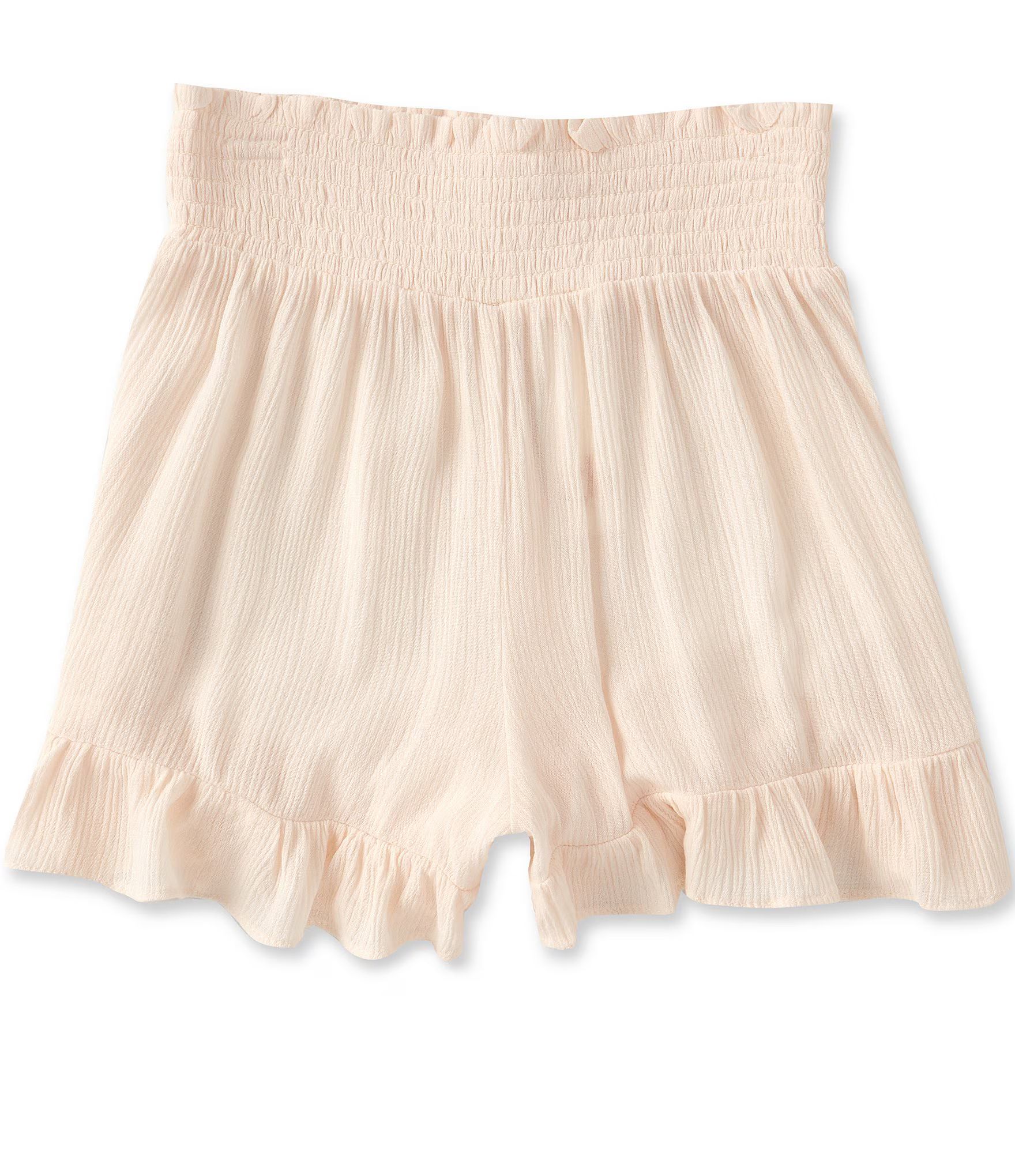 Little Girls 2-6X Smocked-Waist Ruffle-Hem Short Swimsuit Coverup | Dillard's