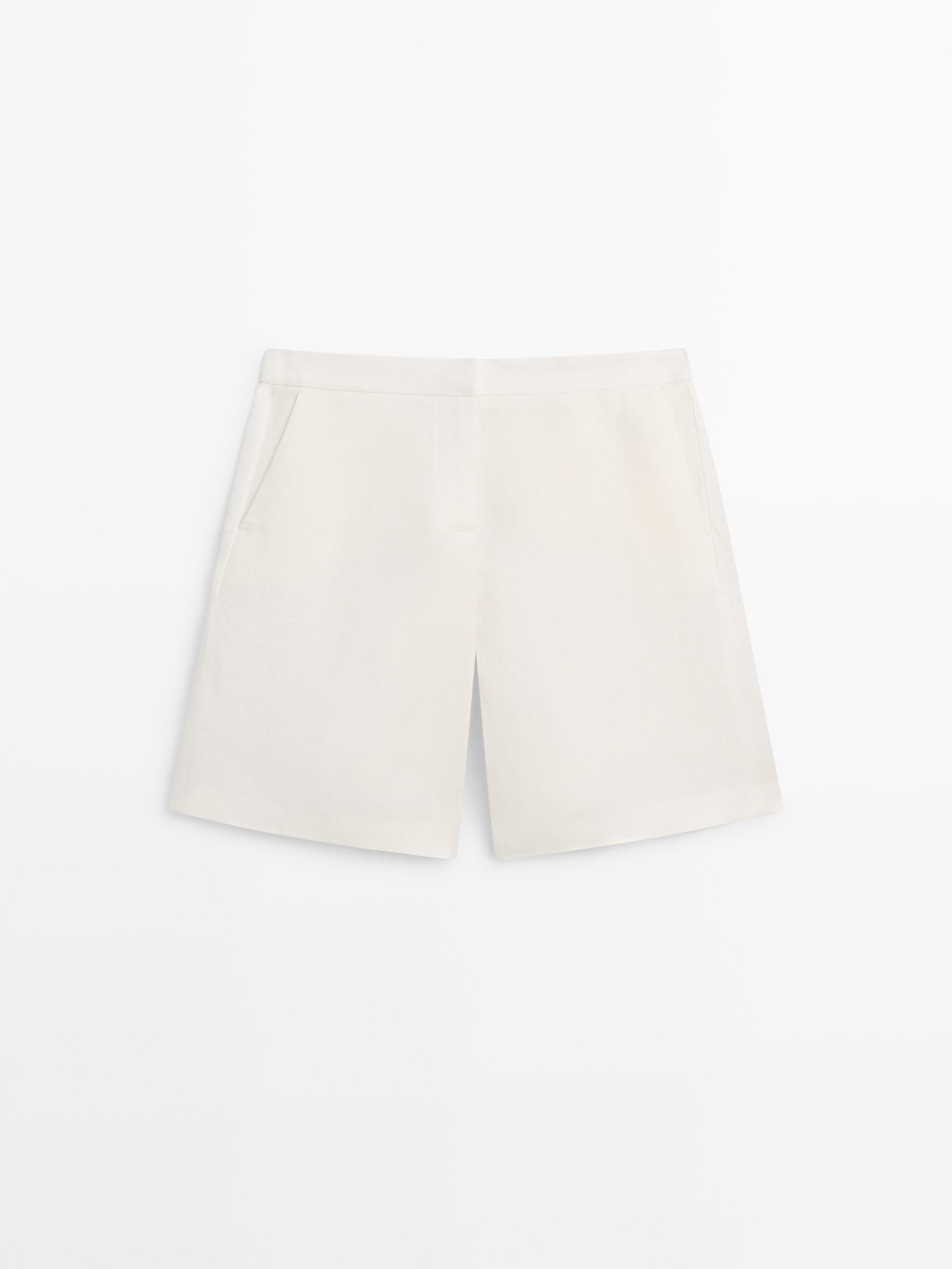Long linen Bermuda shorts | Massimo Dutti US