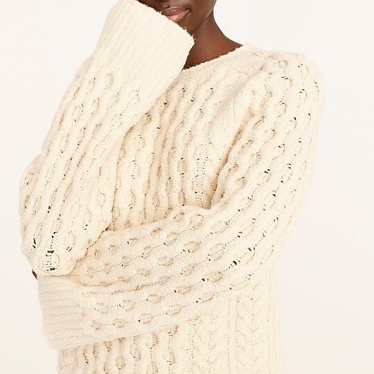 Cotton bouclé cable-knit sweater | J.Crew US