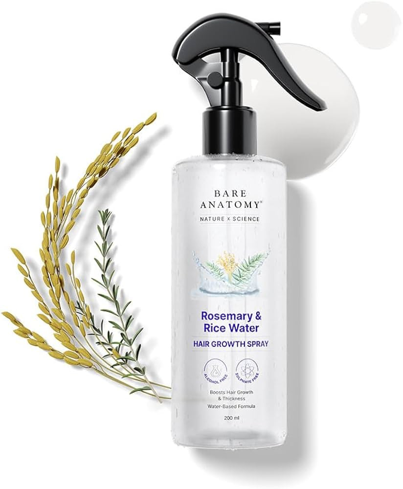 Bare Anatomy Nature x Science Rosemary Water Spray for Hair Growth & Hair Thickness with Rice Wat... | Amazon (US)