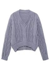 'Karina' V-Neck Cable Knit Sweater (3 Colors) | Goodnight Macaroon