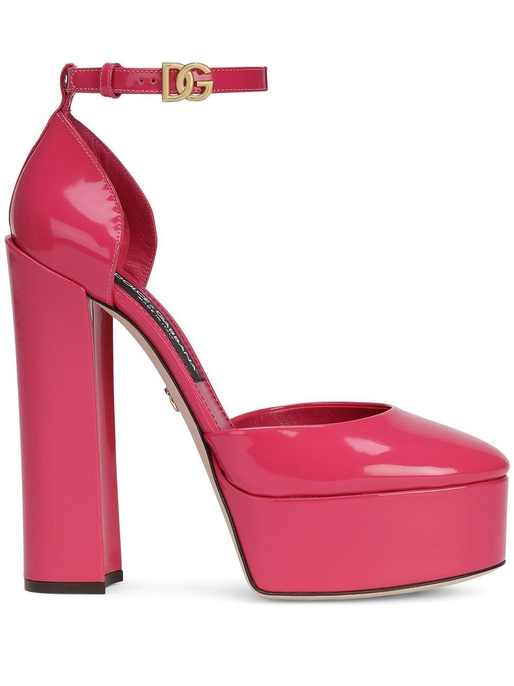 Dolce & Gabbana 145mm patent-leather platform pumps - Pink | Farfetch Global