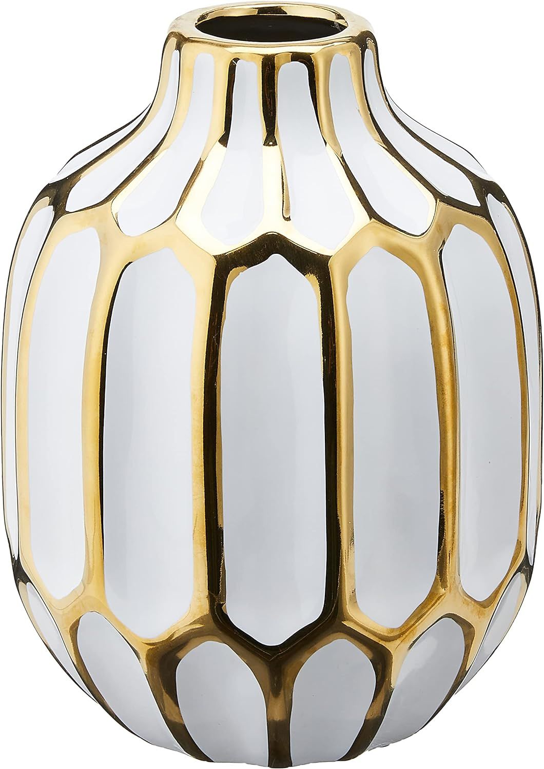 Ceramic Vase 8", White/Gold | Amazon (US)