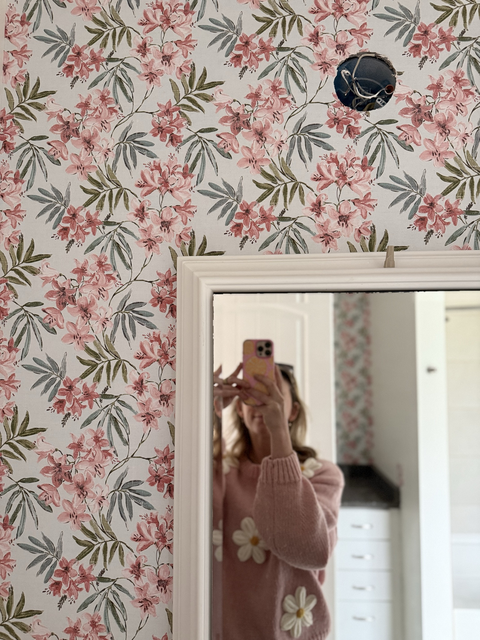 Pink and blue floral wallpaper installed in this clients girls bathroom! 

#LTKHome #LTKStyleTip #LTKSaleAlert