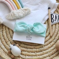 Spearmint Baby Headband, Baby Girl Headband, Toddler Headband, Knotted Newborn Headband, Baby Bow, B | Etsy (US)