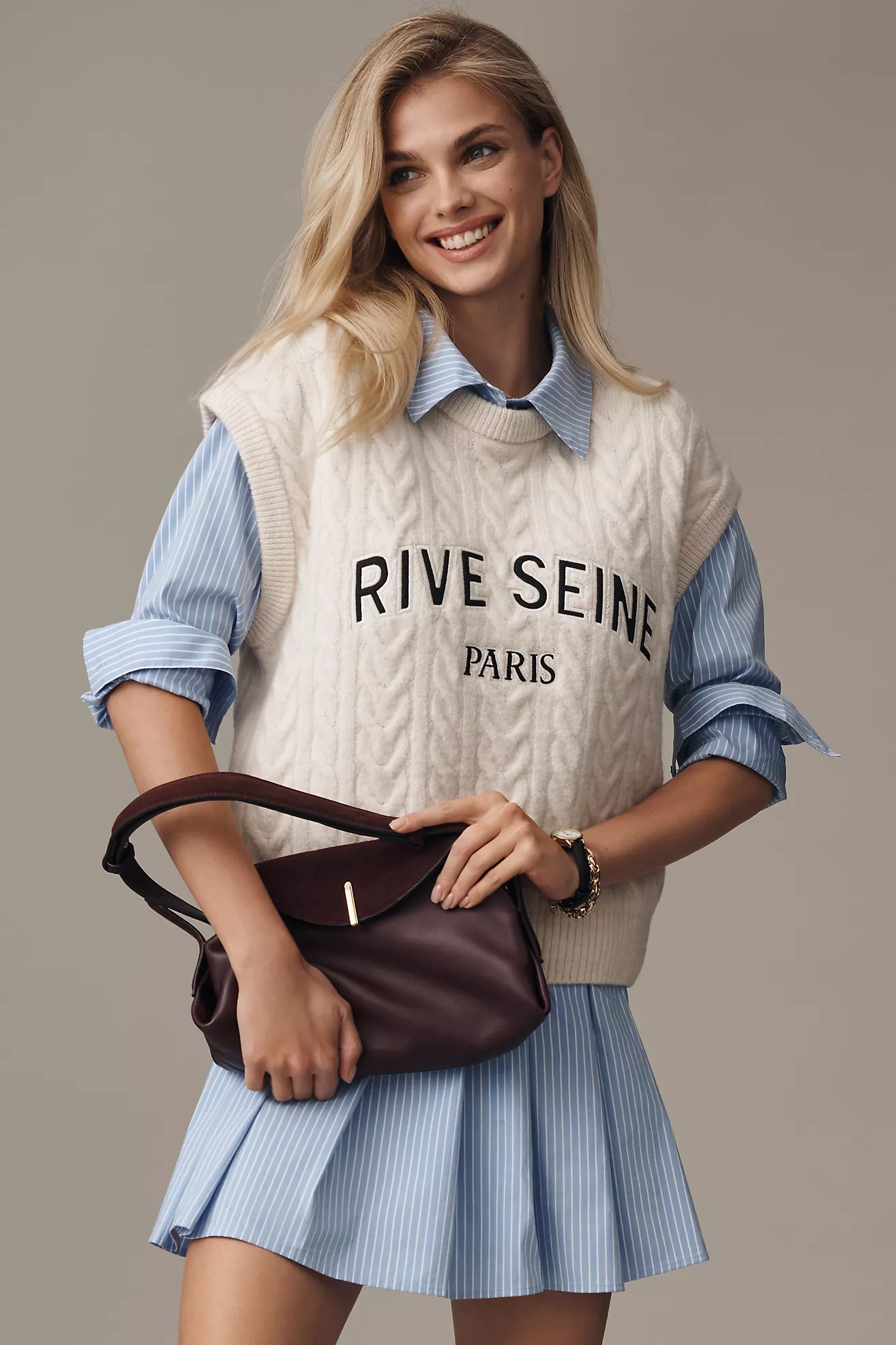 Maeve Graphic Cable-Knit Sweater Vest | Anthropologie (US)