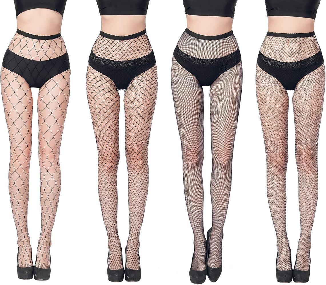 GARTOL High Waisted Fishnet Tights Stockings Women, High Waist Fishnets Sheer Pantyhose (One Size... | Amazon (US)