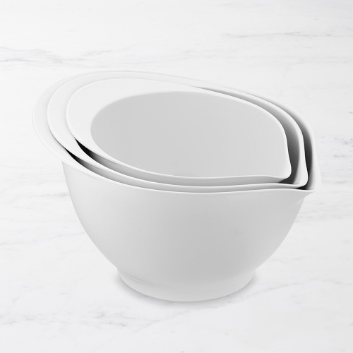 Melamine Mixing Bowls with Spout, Set of 3, White | Williams-Sonoma