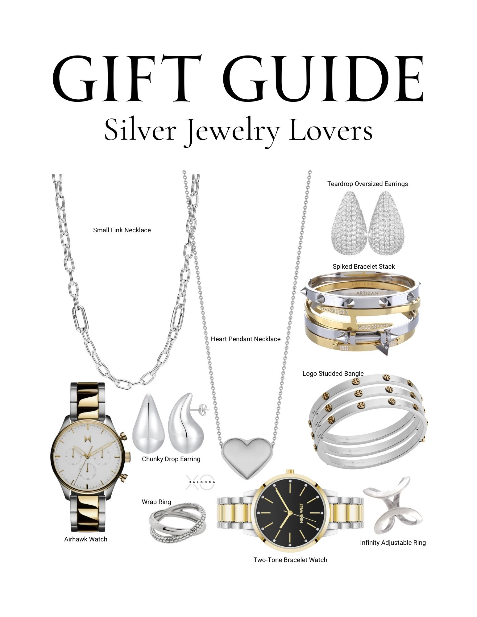 The perfect gift guide for the jewelry lovers on your list that loves a silver piece... 
•
•
•
#JewelryGiftGuide #HolidayGiftGuide #LTKLuxe #GiftGuide #EverydayGlam #DaintyJewelry #StatementStyle #GiftIdeasForHer #LuxuryFinds #xojalonda #MidlifeStyle 

#LTKGiftGuide #LTKootd