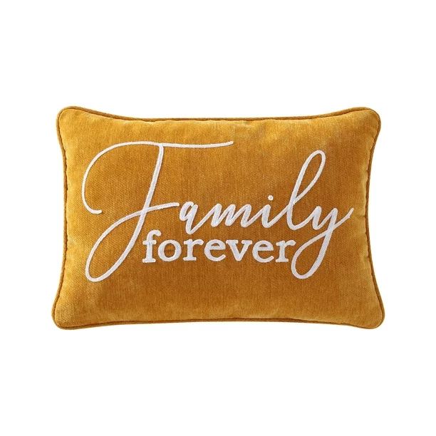 Mainstays, Family Decorative Pillow, Oblong, 14'' x 20'', Yellow, 1 Pack | Walmart (US)