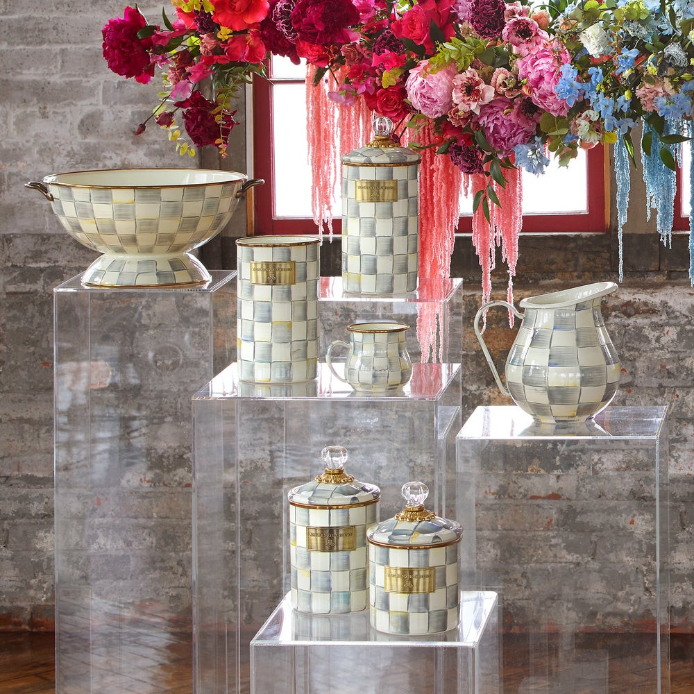 Sterling Check Utensil Holder | MacKenzie-Childs