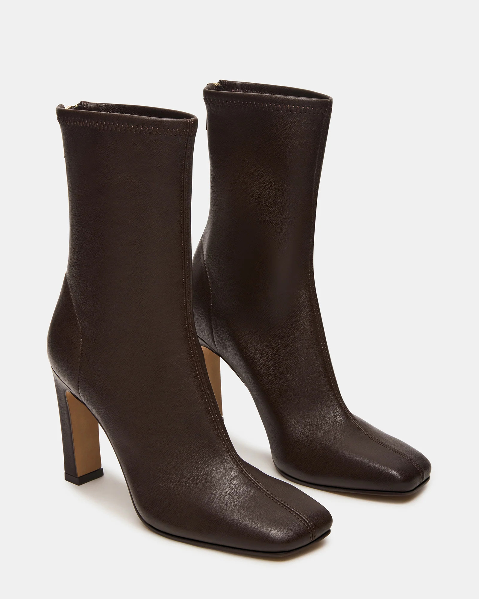 KHELAN Brown Square-Toe Heeled Women's Ankle Boot | Steve Madden (US)