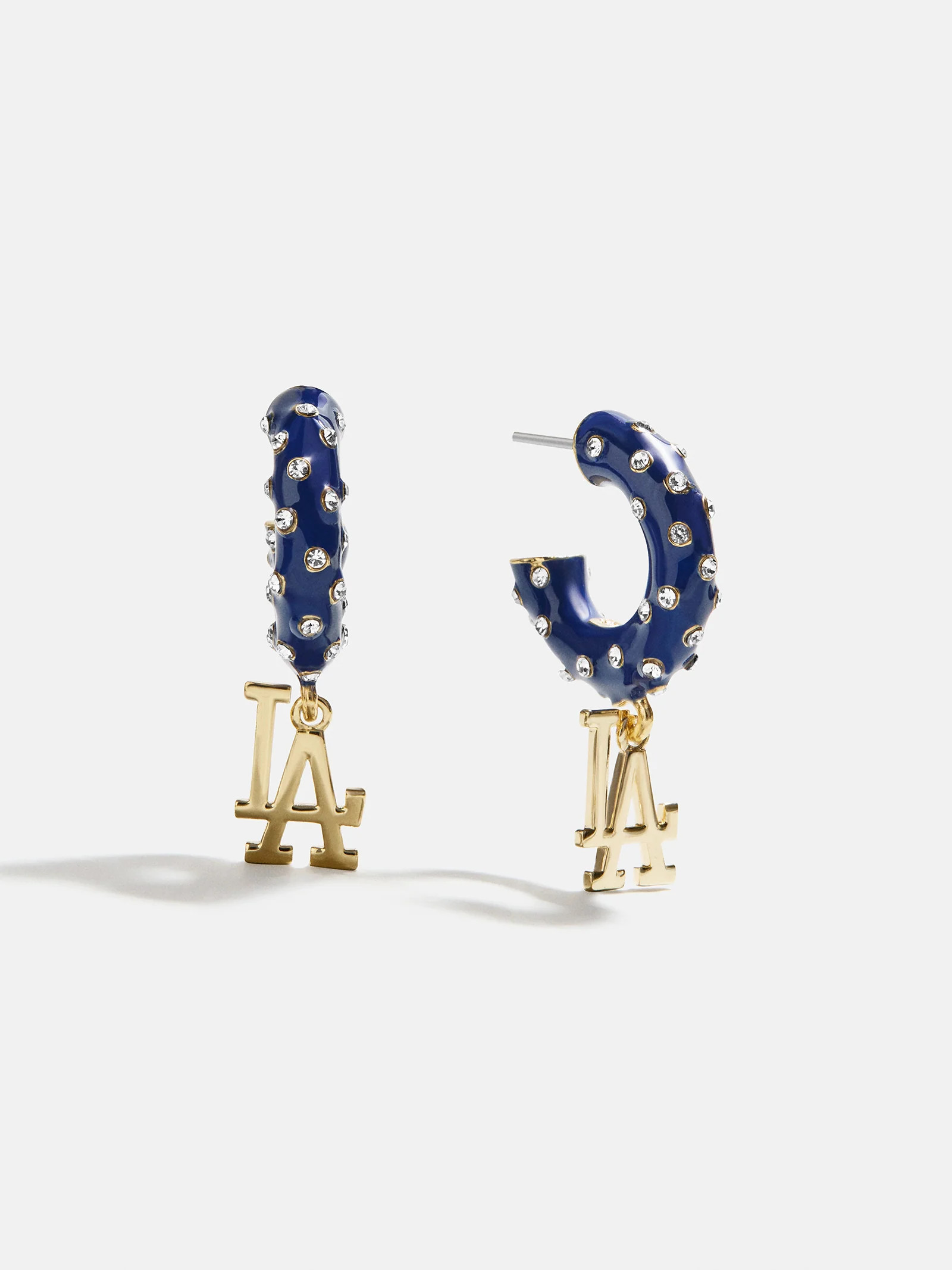 MLB Enamel Hoop Earrings - Los Angeles Dodgers | BaubleBar