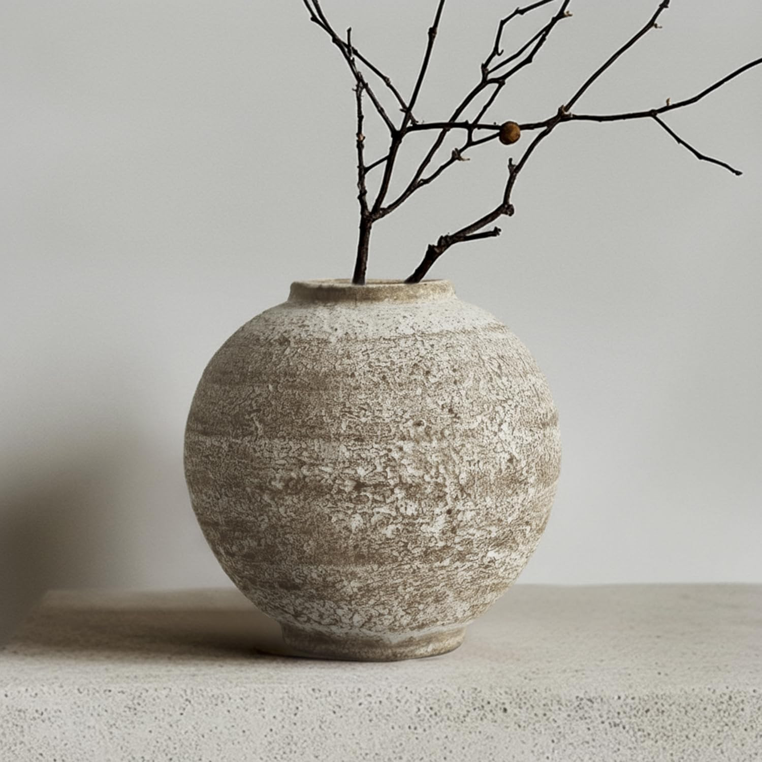 Ceramic Farmhouse Vase Rustic Decor,Pottery Decorative Flower Vases for Home Decor,Boho Vase for Table, Living Room,Bathroom,Shelf,Mantel Decoration,5.5 inch | Amazon (US)