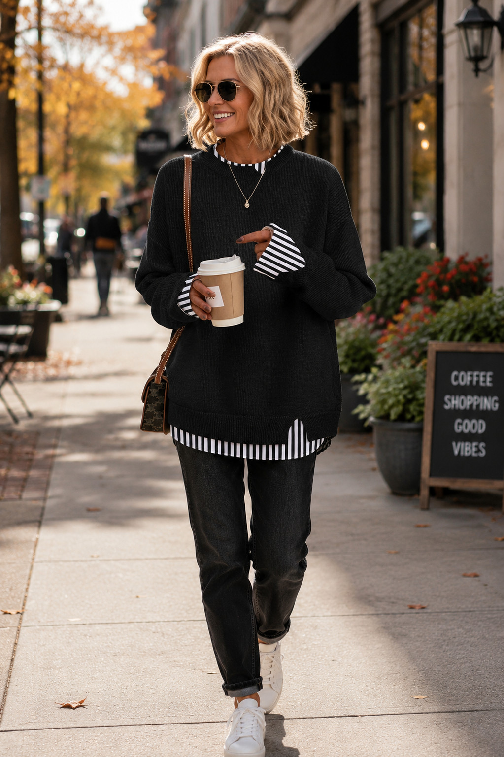 This black Amazon sweater is such a cute way to do casual fall style! The striped cuffs and hem give it that effortless layered look, while the black color makes it so easy to wear with jeans, leggings, or trousers. I especially love this one for comfortable fall outfits women over 50 that still look polished and stylish.

#FallOutfitsWomenOver50 #AmazonSweaters #BlackSweater #AmazonFashion #WomenOver50Style #Over50Fashion #FallCasualStyle #AmazonFallOutfits #SweaterOutfit #FallWardrobeEssentials #CasualChic #AmazonFinds 

 #LTKSeasonal #LTKU #LTKSaleAlert