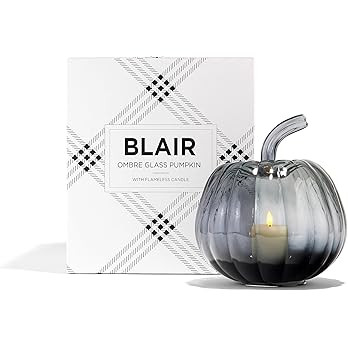 LampLust Black Pumpkin Centerpiece for Table - 8 Inch, Votive Candle & Batteries Included, Ombre ... | Amazon (US)
