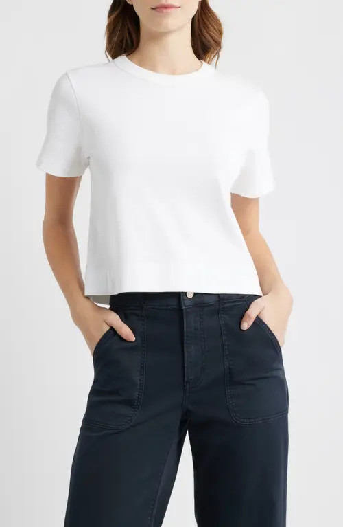 FRAME The Boxy Crop T-Shirt in White at Nordstrom, Size Medium | Nordstrom