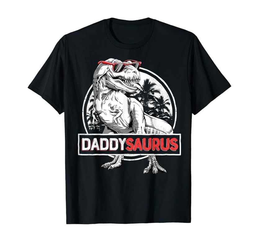 Daddy Saurus T rex Dinosaur Men Father's Day Family Matching T-Shirt | Amazon (US)