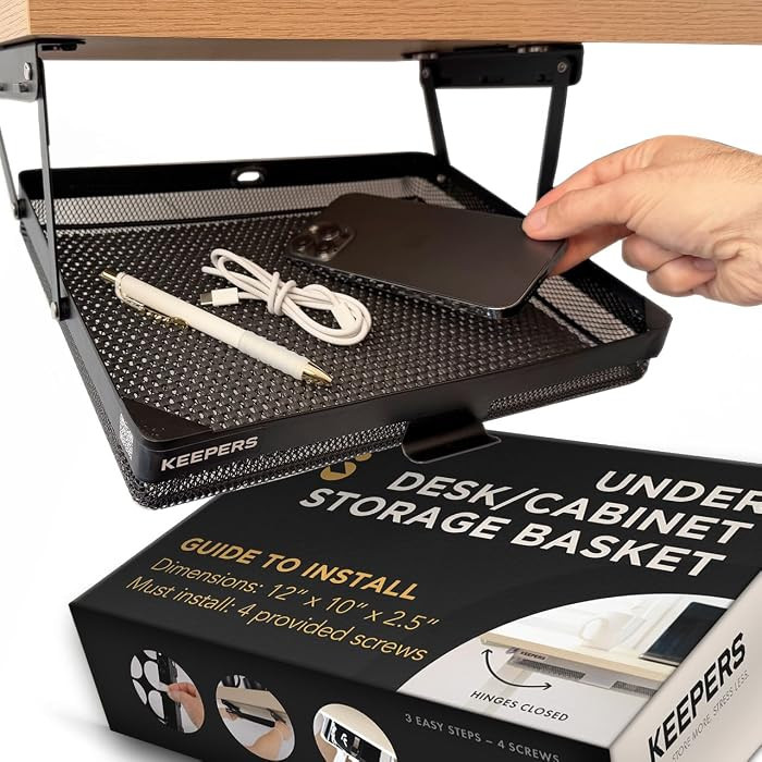 KEEPERS - Under Desk Drawer Slide Out \u2013 Metal Under Desk Storage Drawer for Office, Home, RV... | Amazon (US)