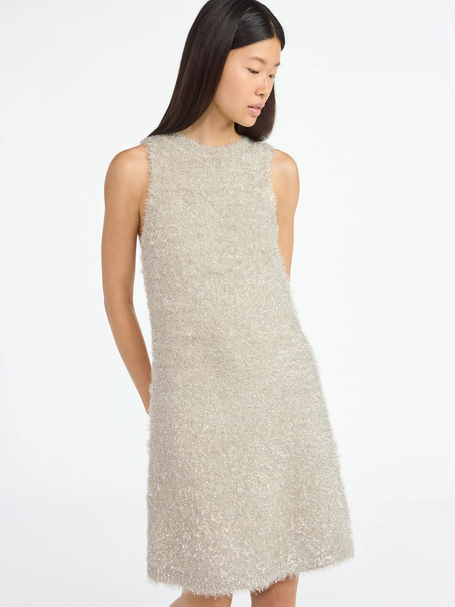 Scoop Women's Tinsel Sweater Mini Dress, Sizes XS-XXL | Walmart (US)