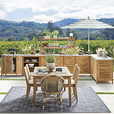 Westport Teak Outdoor Kitchen in Natural | Frontgate
